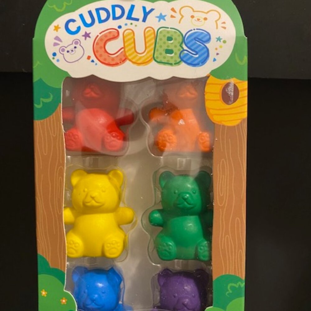ooly: CUDDY CUBS * BEAR FINGER CRAYONS* *SET of 6*  NON TOXIC